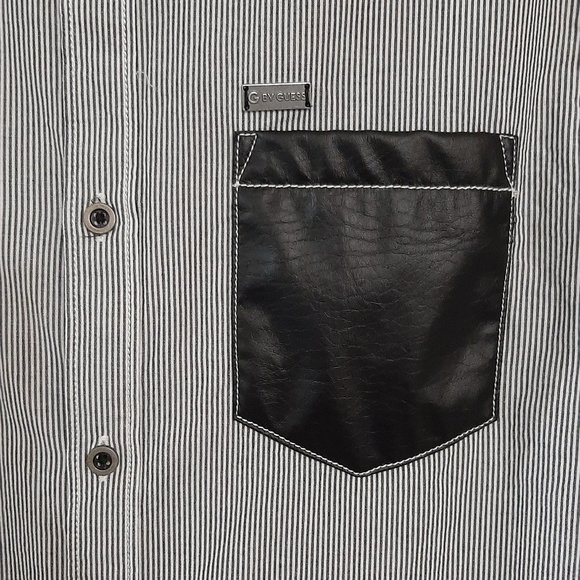 GUESS Stripped Men's Casual Dress Shirt - Picture 4 of 4